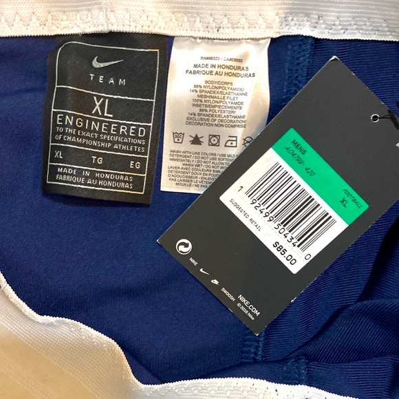 New Nike Stock Vapor Untouchable Football Training Pants Men's XL Navy Blue - Picture 3 of 6